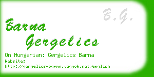 barna gergelics business card